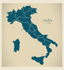 Italy Modern Map by Ingo Menhard