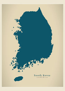 South Korea Modern Map by Ingo Menhard