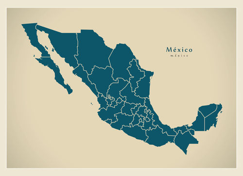 Modern-map-mx-mexico-with-federal-states