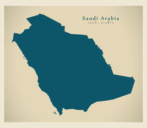Saudi Arabia Modern Map by Ingo Menhard