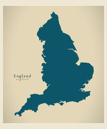 England Modern Map by Ingo Menhard