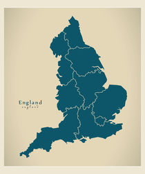 England Modern Map von Ingo Menhard