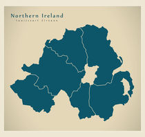 Northern Ireland Modern Map by Ingo Menhard