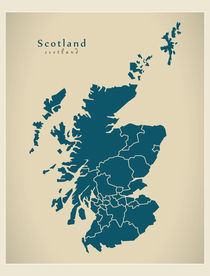 Scotland Modern Map by Ingo Menhard