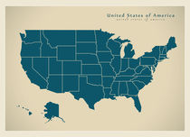 USA Modern Map by Ingo Menhard