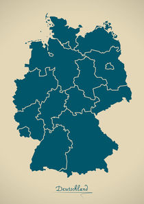  Germany Map Artwork by Ingo Menhard