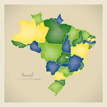 Brazil Map Artwork by Ingo Menhard