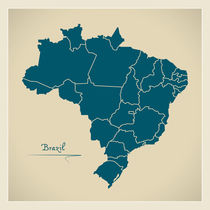 Brazil Map Artwork by Ingo Menhard