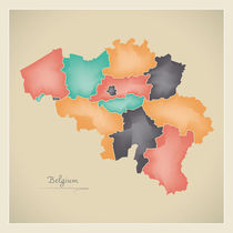 Belgium Map Artwork by Ingo Menhard