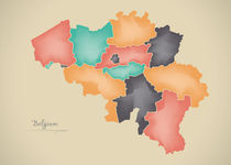 Belgium Map Artwork by Ingo Menhard