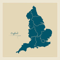 England Map Artwork by Ingo Menhard