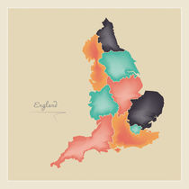 England Map Artwork von Ingo Menhard