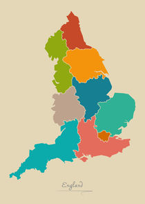 England Map Artwork von Ingo Menhard