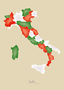 Italy Map Artwork von Ingo Menhard