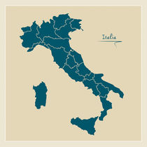 Italy Map Artwork von Ingo Menhard