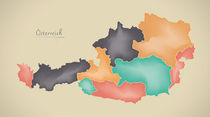 Austria Map Artwork von Ingo Menhard