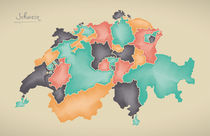 Switzerland Map Artwork by Ingo Menhard