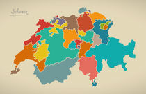 Switzerland Map Artwork von Ingo Menhard