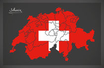 Switzerland Map Artwork by Ingo Menhard
