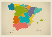 Spain Map Artwork von Ingo Menhard