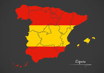 Spain Map Artwork by Ingo Menhard