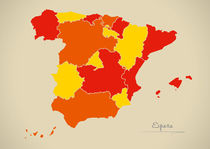 Spain Map Artwork by Ingo Menhard