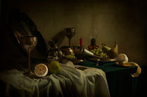 Still life with fruits and oil lamp by Jarek Blaminsky