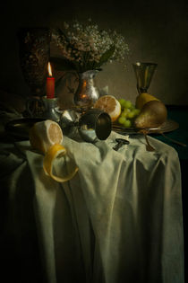 Still life with fruits and freshflowers by Jarek Blaminsky