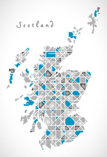 Scotland Map crystal style artwork by Ingo Menhard