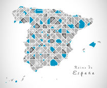 Spain Map crystal style artwork by Ingo Menhard