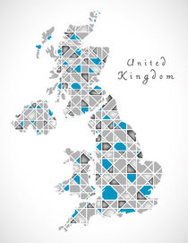 United Kingdom Map crystal style artwork by Ingo Menhard