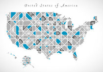 USA Map crystal style artwork by Ingo Menhard