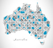Australia Map crystal style artwork by Ingo Menhard