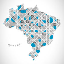 Brazil Map crystal style artwork von Ingo Menhard
