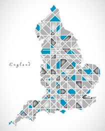 England Map crystal style artwork by Ingo Menhard
