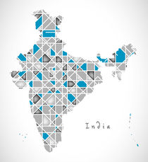 India Map crystal style artwork by Ingo Menhard