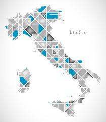 Italy Map crystal style artwork by Ingo Menhard
