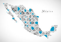 Mexico Map crystal style artwork by Ingo Menhard