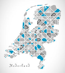 Netherlands Map crystal style artwork by Ingo Menhard