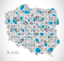 Poland Map crystal style artwork by Ingo Menhard
