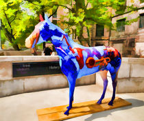Blue Fiberglass Horse by lanjee chee