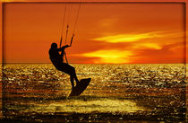 Kitesurfer im Sonnenuntergang von Clemens Greiner