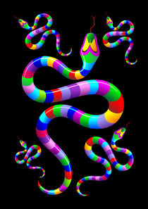 Snake Psychedelic Rainbow Colors von bluedarkart-lem