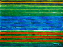 Horizontal Stripes In Red Blue Green by Heidi  Capitaine