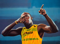 Usain Bolt Painting von Paul Meijering