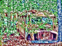 Old rusty school bus by lanjee chee