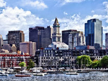 Boston MA - Skyline With Custom House Tower by Susan Savad