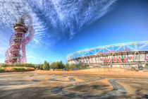 West Ham FC Stadium And The Arcelormittal Orbit  by David Pyatt