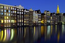 Grachtenhäuser Amsterdam am Abend von Patrick Lohmüller