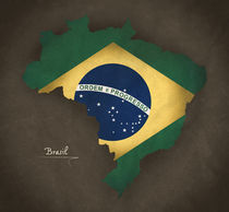 Brazil Modern Map Artwork Design  by Ingo Menhard